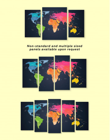 Multicolor Push Pin World Map Canvas Wall Art - image 4