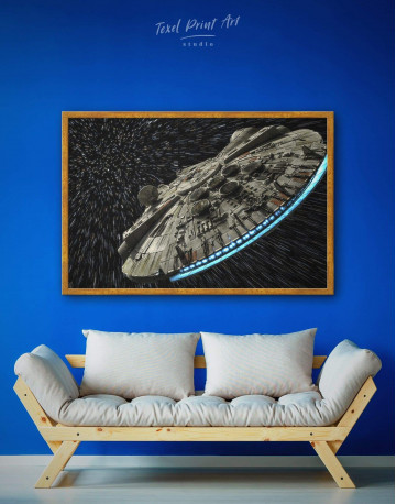 Framed Millennium Falcon Canvas Wall Art - image 1