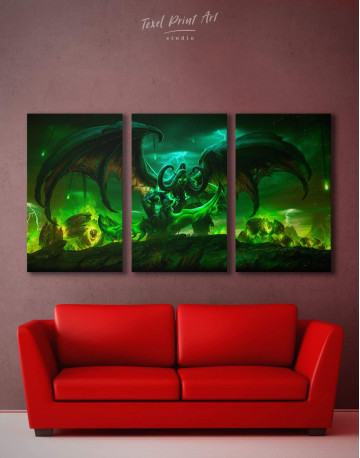 3 Pieces Illidan World of Warcraft Canvas Wall Art