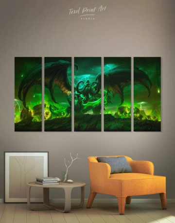 5 Pieces Illidan World of Warcraft Canvas Wall Art
