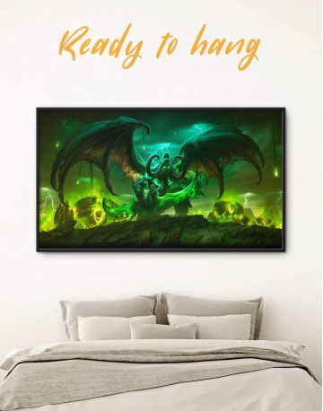 Framed Illidan World of Warcraft Canvas Wall Art