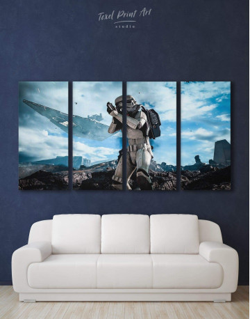 4 Panels Storm Trooper Star Wars Canvas Wall Art