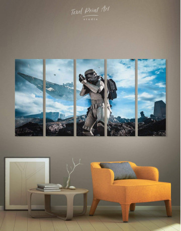 5 Panels Storm Trooper Star Wars Canvas Wall Art