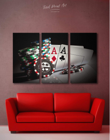 3 Pieces Poker Set Canvas Wall Art