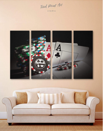 4 Pieces Poker Set Canvas Wall Art