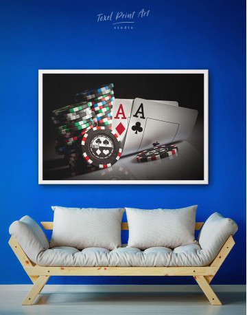 Framed Poker Set Canvas Wall Art - image 1