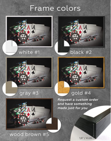 Framed Poker Set Canvas Wall Art - image 3
