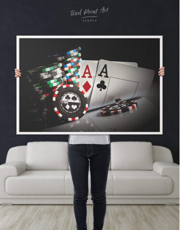 Framed Poker Set Canvas Wall Art - image 2