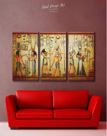 3 Panels Egypt Mythology Canvas Wall Art