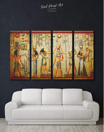 4 Panels Egypt Mythology Canvas Wall Art
