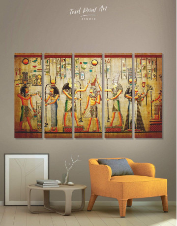 5 Panels Egypt Mythology Canvas Wall Art