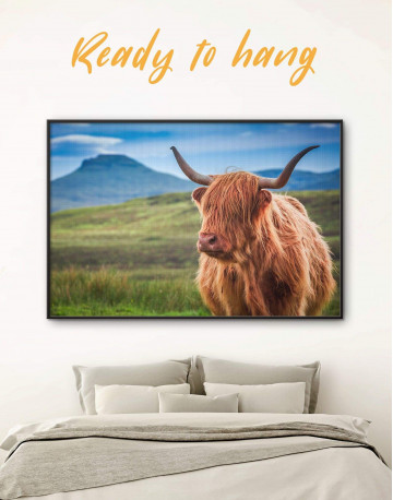 Framed Shaggy Cow Canvas Wall Art - image 5