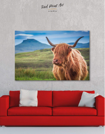 Shaggy Cow Canvas Wall Art - image 1