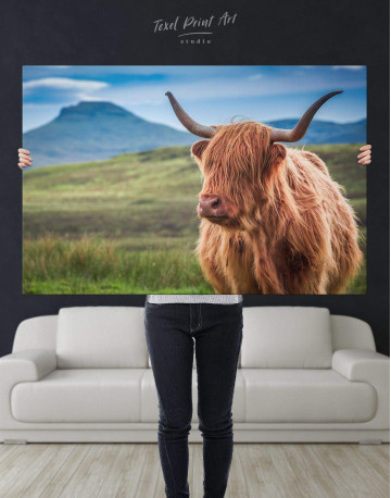 Shaggy Cow Canvas Wall Art - image 2