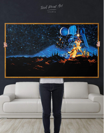 Framed Star Wars Luke and Leia Canvas Wall Art - image 2
