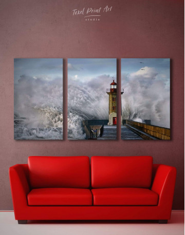 3 Pieces Lighthouse Canvas Wall Art