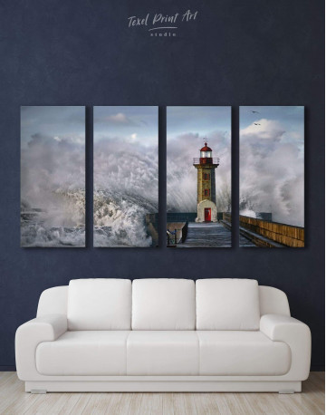4 Pieces Lighthouse Canvas Wall Art