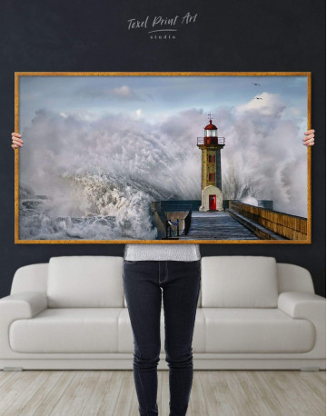 Framed Lighthouse Canvas Wall Art - image 4