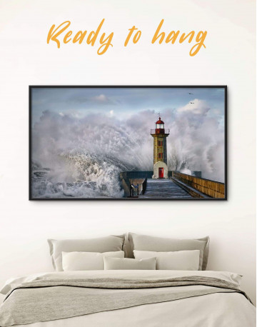 Framed Lighthouse Canvas Wall Art