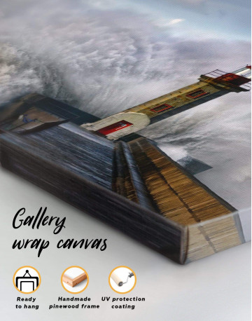 Lighthouse Storm Canvas Wall Art - image 4