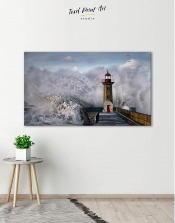 Lighthouse Storm Canvas Wall Art - image 6