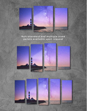 5 Panels Lighthouse and Space Canvas Wall Art - image 4