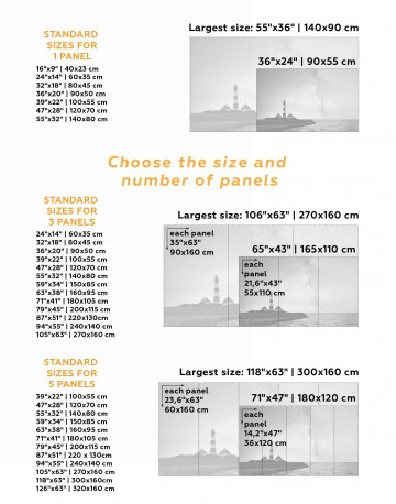 5 Panels Lighthouse and Space Canvas Wall Art - image 3