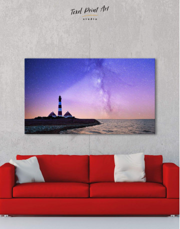 Lighthouse and Space Canvas Wall Art - image 1