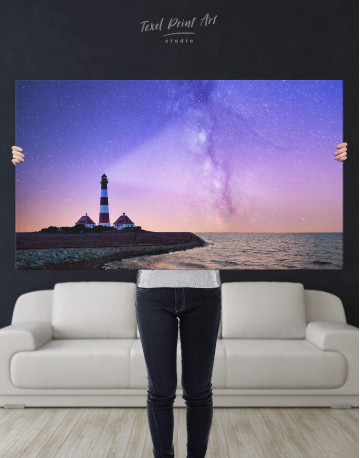 Lighthouse and Space Canvas Wall Art - image 3