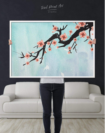 Framed Spring Cherry Blossom Canvas Wall Art - image 2