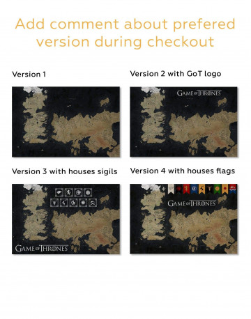 3 Panels Games of Thrones Map with House Flags Canvas Wall Art - image 2