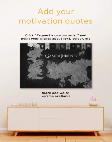 3 Panels Games of Thrones Map with House Flags Canvas Wall Art - image 5