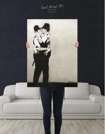 Kissing Coppers Canvas Wall Art - image 2