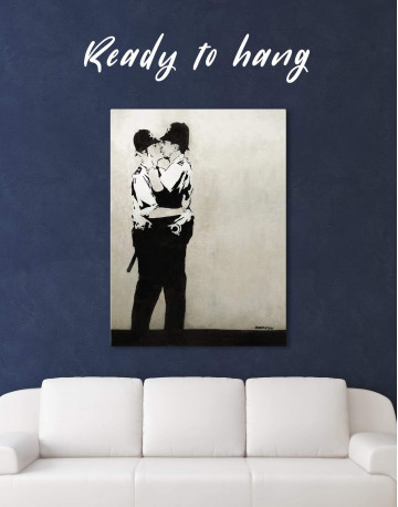 Kissing Coppers Canvas Wall Art