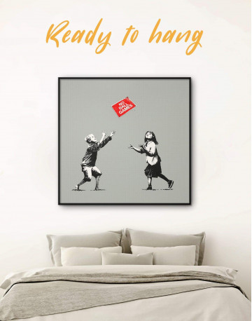 Framed No Ball Games by Banksy Canvas Wall Art