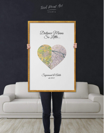 Framed Romantic Map Canvas Wall Art - image 2