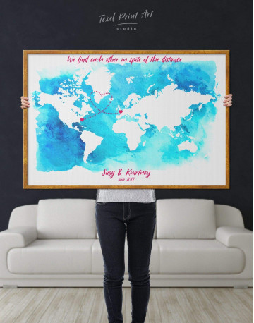 Framed Abstract Relationship Map Canvas Wall Art - image 2