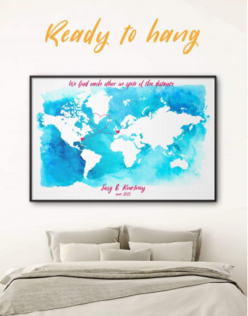 Framed Abstract Relationship Map Canvas Wall Art