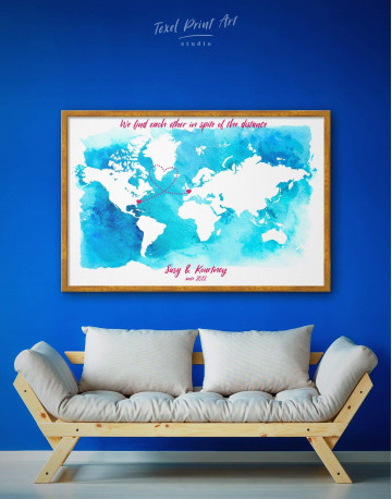 Framed Abstract Relationship Map Canvas Wall Art - image 1