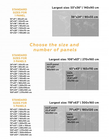 5 Panels Abstract Map With Lights Canvas Wall Art - image 3