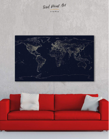 Abstract Map With Lights Canvas Wall Art - image 5