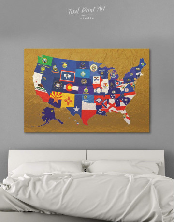 USA Golden Map Canvas Wall Art - image 6