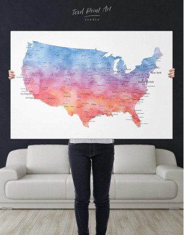 Colorful USA Map Canvas Wall Art - image 5