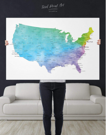 Blue USA Map Canvas Wall Art - image 5