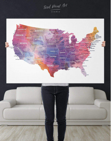 USA States Map Canvas Wall Art - image 2