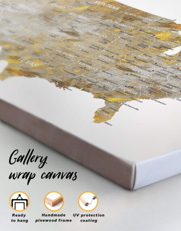 USA States Golden Map Canvas Wall Art - image 6