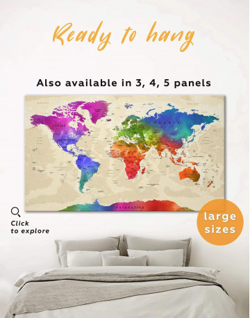 Rainbow Travel Map Canvas Wall Art - image 5