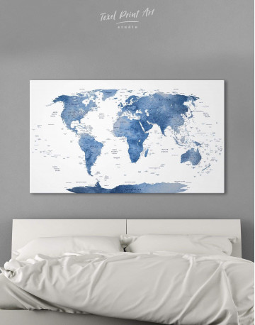 Blue and White Map Canvas Wall Art - image 6