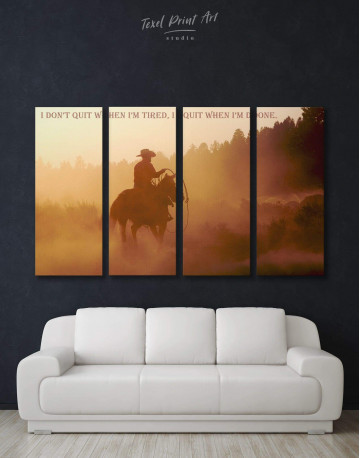 4 Pieces Cowboy Canvas Wall Art