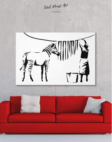 Washing Zebra Stripes Canvas Wall Art - image 1